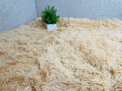 Покрывало Colorful Home с длинным ворсом "Травка" (Персик) 220х240 см.