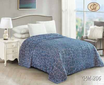 Флісовий плед "Сині камінці" 220х240 см.