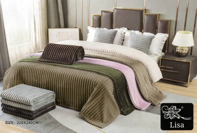 Покривало HOME TEXTILES Смуга 220х240см. Бежевий