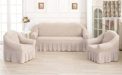 Чохол на диван + 2 крісла "Ніжно-рожевий"