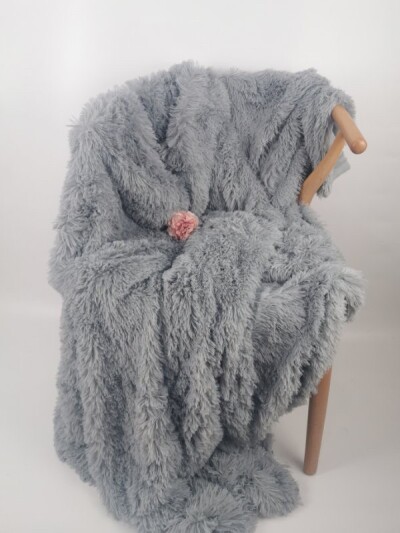 Покривало Colorful Home з довгим ворсом "Травичка" - 160х210см (Сірий)