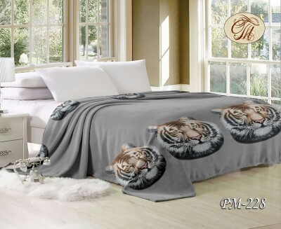 Флісовий плед "Тигр медальйон" 220х240 см.