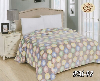 Флисовый плед "Кулі на бежевому фоні" 200х220 см.