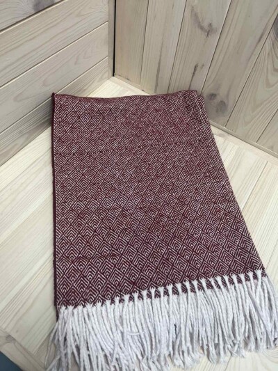 Плед бавовняний Vladi 140х200см. "Валенсія" Бордовий