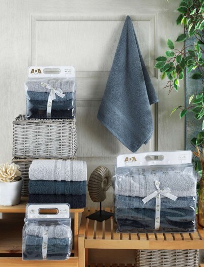 Набір махрових банних рушників (Туреччина) "Сірі" - 4шт.