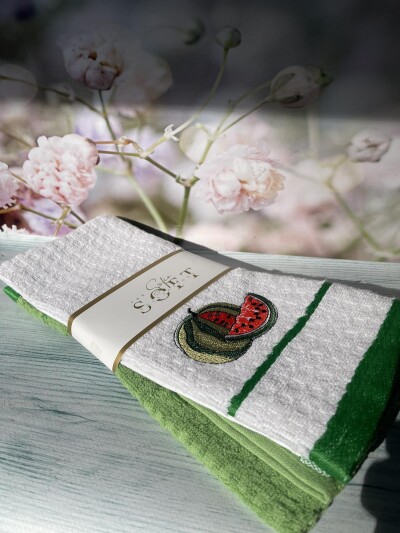 Набір кухонних рушників 2 шт махра "SOFT" 40х60 см. №14