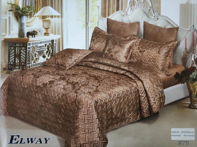 Атласне покривало + 2 наволочки 50х70 см. "Elway" №875