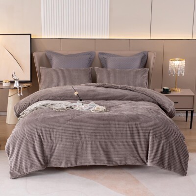 Покрывало Colorful Home велюр + 2 наволочки 50х70см. "Капучино"