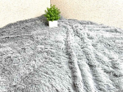 Покривало Colorful Home з довгим ворсом "Травичка" (Світло сірий) 220х240 см.