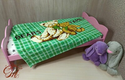 Плед дитячий з мікрофібри "Bears family" зілений 110х140 см.