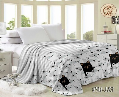 Флісовий плед "Коти з мультфільму" 200х220 см.