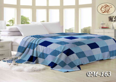 Флісовий плед "PM-163 Клітина Блакитна" 160х210 см.