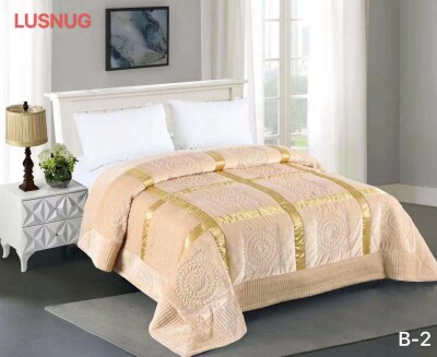 Велюрове покривало "Brilliance Lusnug" (Персиковий) 220х240см.