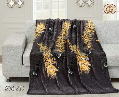 Флісовий плед "Золоте перо" 160х210 см.