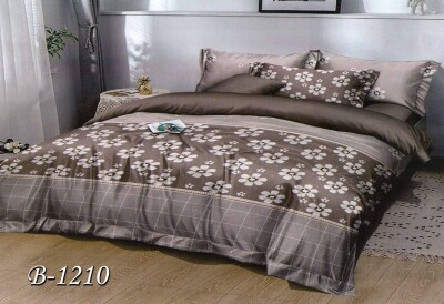Постільна білизна євро "Ромашки на шоколадному" B-1210