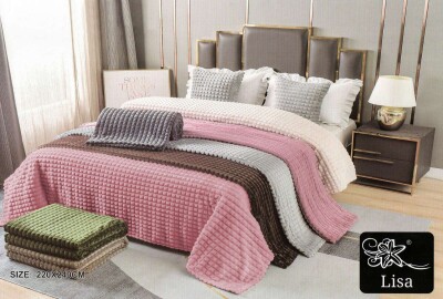 Покривало HOME TEXTILES Кубики 220х240см. Пильна троянда
