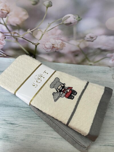 Набір кухонних рушників 2 шт махра "SOFT" 40х60 см. №6