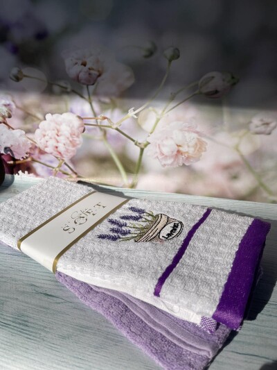 Набір кухонних рушників 2 шт махра "SOFT" 40х60 см. №16