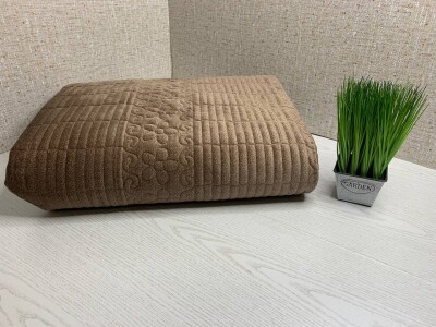 Покривало велюрове двостороннє "HOME TEXTILE" (Коричневий) 200х220 см.