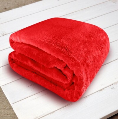 Плед з мікрофібри однотонний "ELWAY" 200х220 см. "Червоний"
