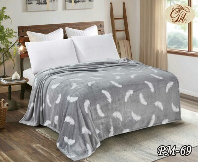 Флісовий плед "Біле перо" 160х210 см.