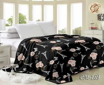 Флісовий плед "Квіти Париж" 200х220 см.