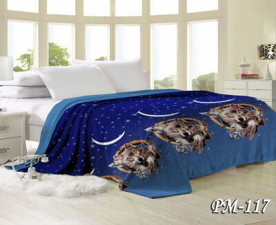 Флисовый плед "Волки" 220х240 см. 