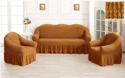 Чохол на диван + 2 крісла "Рудий"