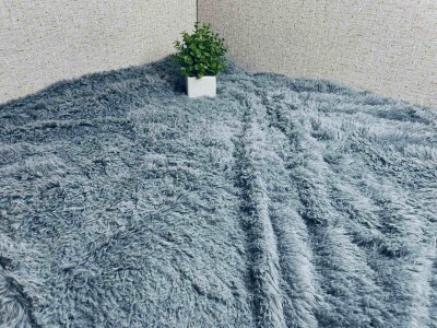 Покривало Colorful Home з довгим ворсом "Травичка" (Сірий) 220х240 см.