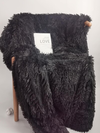 Покривало Colorful Home з довгим ворсом "Травичка" - 160х210см (Графіт)