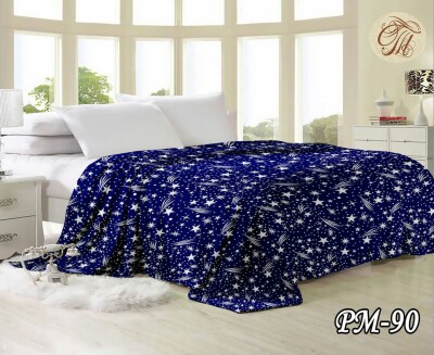Флісовий плед "Зірки на синьому фоні" 220х240 см.