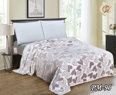 Флісовий плед "Рожеві серця" 220х240 см.