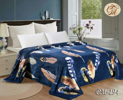 Флісовий плед "Золоте перо" 220х240 см.