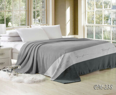 Флісовий плед "Смуга сіра" 220х240 см.