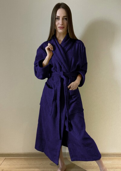 Халат махровий - ХL, довжина 120 см. "Темно-синій"