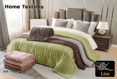 Покривало HOME TEXTILES Кіски 220х240см. Зелений